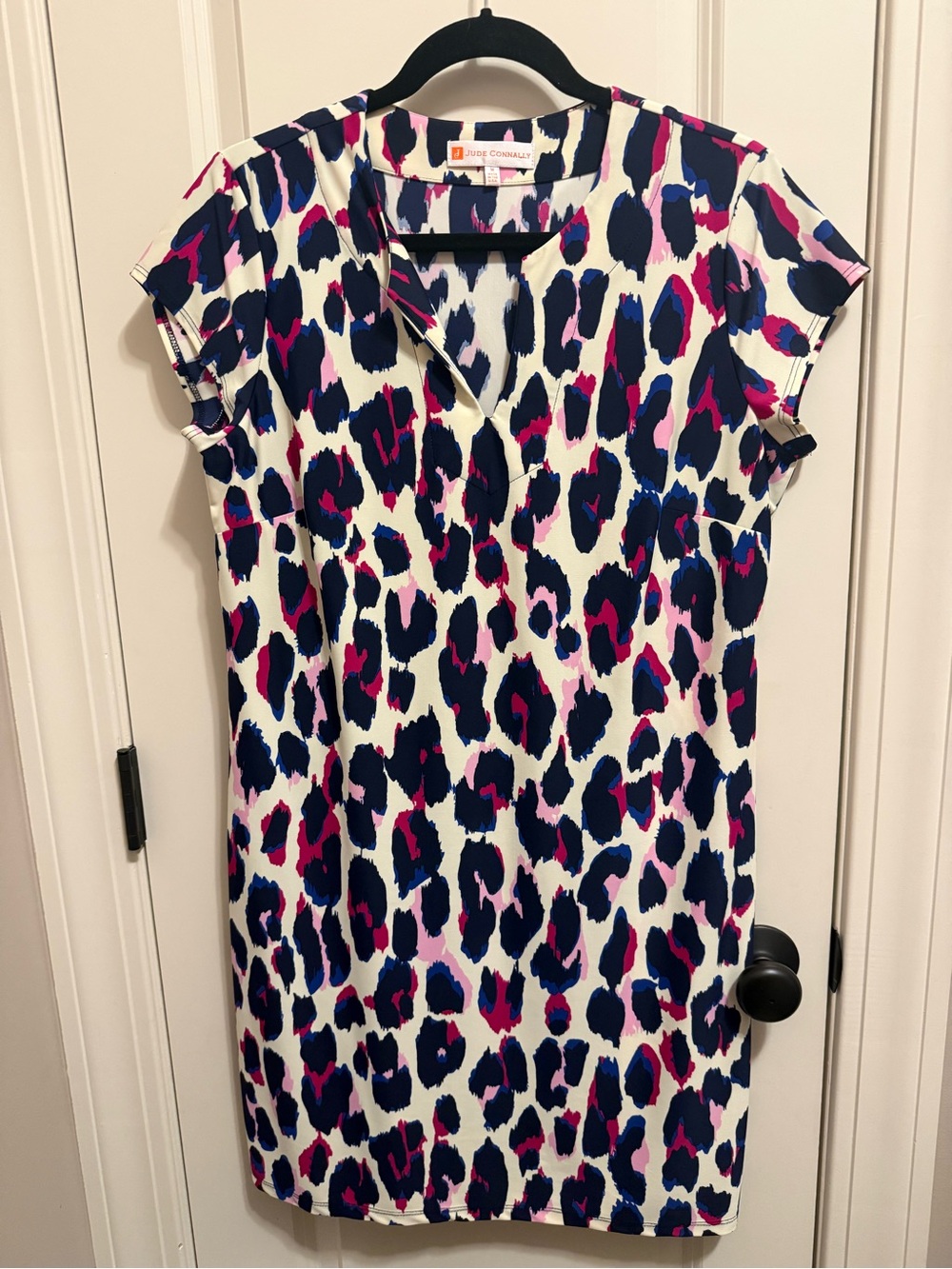 Jude Connally Cream Multi Leopard Print Mini Dress Medium